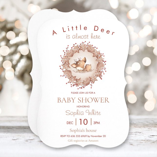 Christmas Baby Shower Invitation Deer (Christmas Baby Shower Invitation Deer)