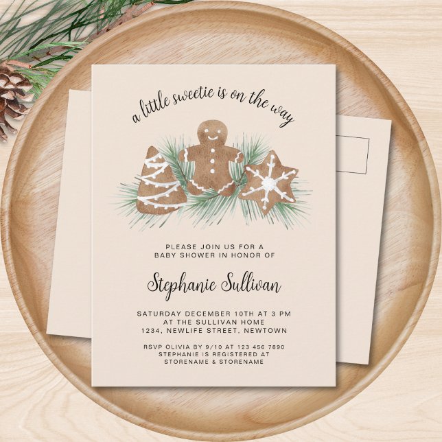 Christmas Baby Shower  Invitation Postcard (Creator Uploaded)