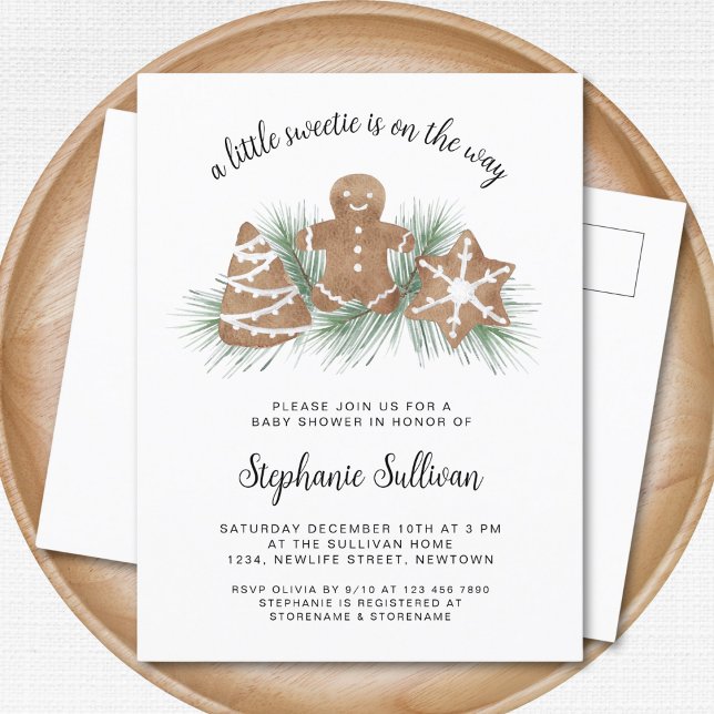 Christmas Baby Shower  Invitation Postcard (Creator Uploaded)
