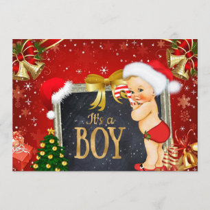 Christmas Baby Shower Invitation with a Vintage