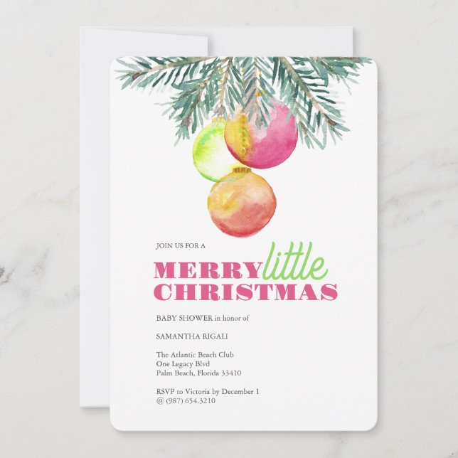 Christmas Baby Shower Invitations (Front)