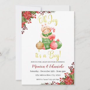 Christmas Baby Shower It's a Boy Invitation