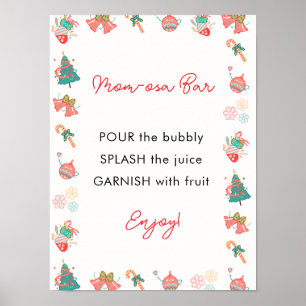 Christmas Baby Shower Momosa Bar Sign