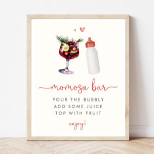 Christmas Baby Shower Momosa Bar Sign