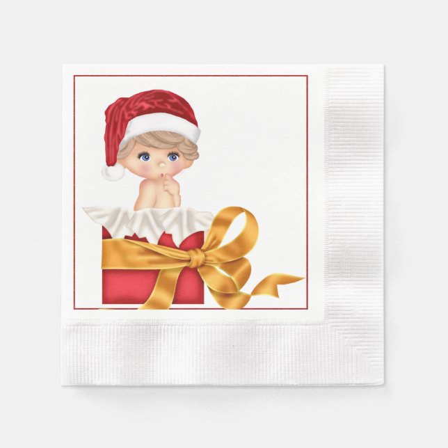 Christmas Baby Shower Napkin (Front)