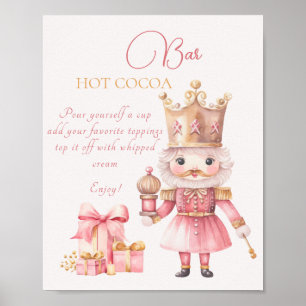 Christmas Baby Shower Nutcracker Hot Cocoa Bar Poster