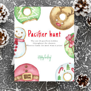 Christmas baby shower Pacifier hunt game Poster