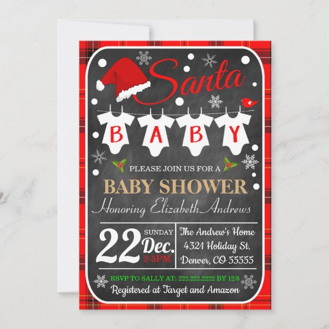 Christmas Baby Shower Party Invitation (Front)