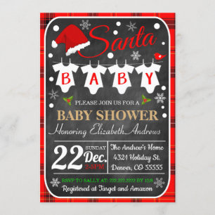 Christmas Baby Shower Party Invitation