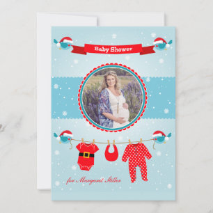 Christmas Baby Shower Photo Invitation