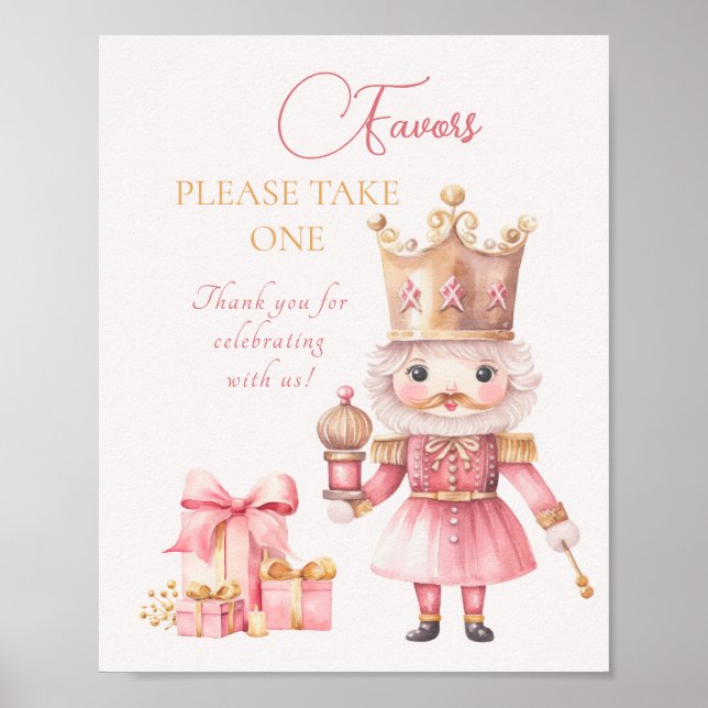Christmas Baby Shower: Pink Nutcracker Favours  Poster (Front)