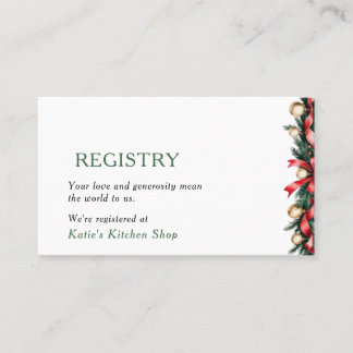 Christmas Baby Shower Registry Card