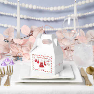 Christmas Baby Shower Santa Clothes Red & White Favour Box