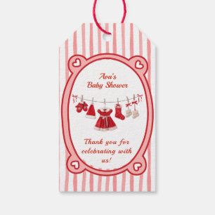 Christmas Baby Shower   Santa Clothes Red & White Gift Tags