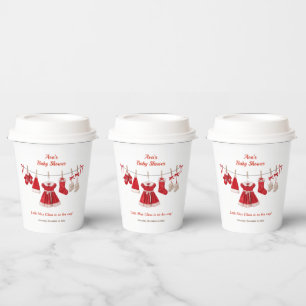 Christmas Baby Shower   Santa Clothes Red & White Paper Cups