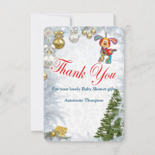 Christmas Baby Shower Thank You Card