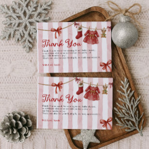 Christmas Baby Shower Thank You Card