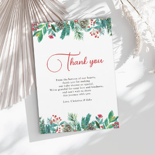 Christmas Baby Shower Thank You Card