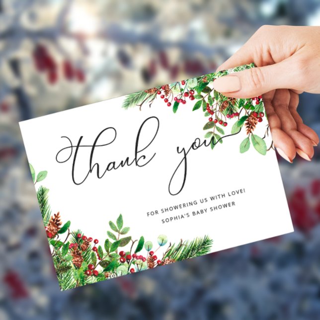 Christmas baby shower  thank you card (Creator Uploaded)