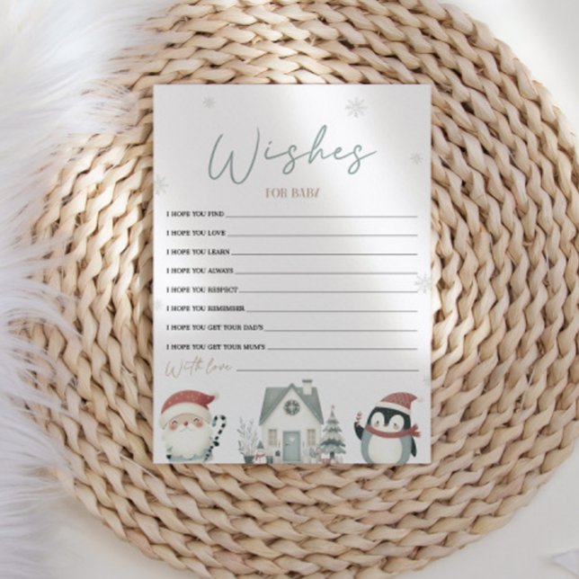 Christmas Baby Shower Wishes For Baby Card (Creator Uploaded)