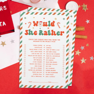 Christmas Baby Shower Would She Rather Game