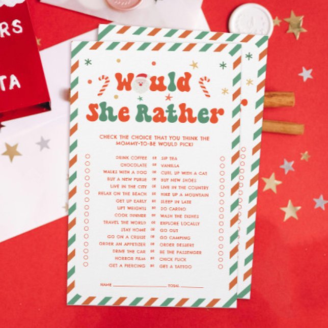 Christmas Baby Shower Would She Rather Game (Creator Uploaded)