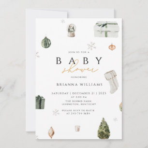 Christmas Baby Shower xmas winter Invitation