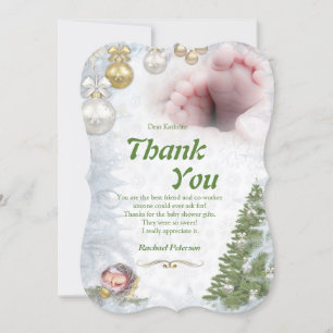 Christmas Baby Thank You Card