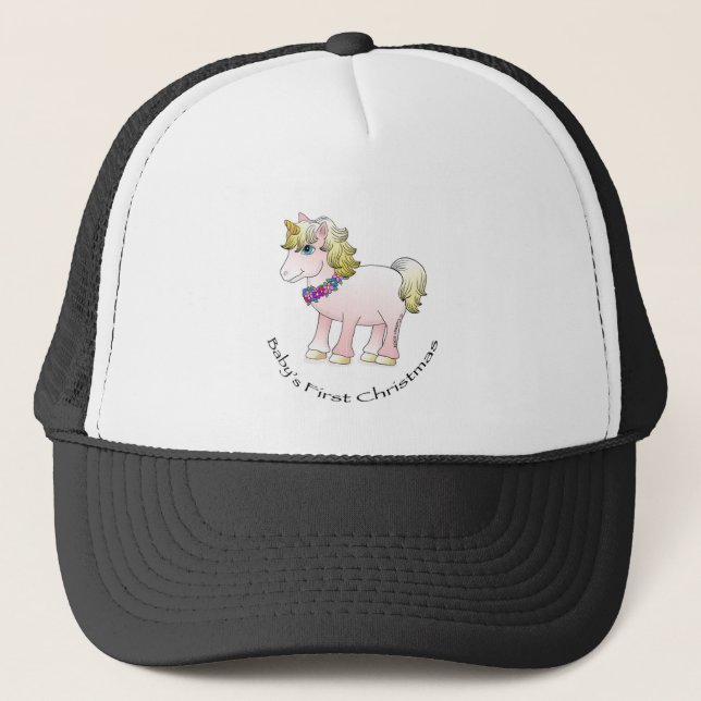 Christmas Baby Unicorn Trucker Hat (Front)