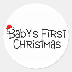 Christmas Babys First Christmas Classic Round Sticker
