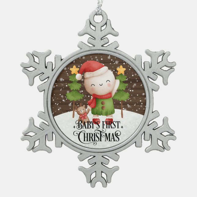 Christmas Baby's First Christmas Snowman Ornament (Front)