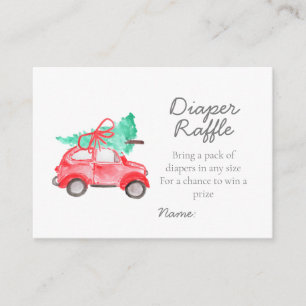 Christmas babyshower diaper raffle card