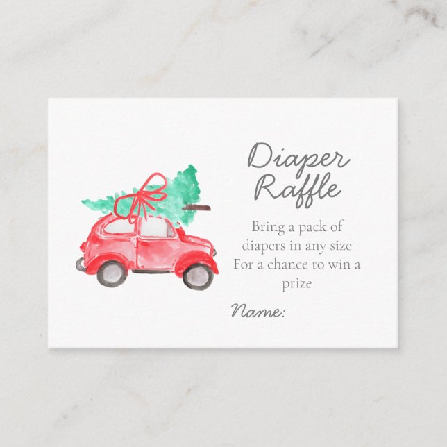 Christmas babyshower diaper raffle card (Front)