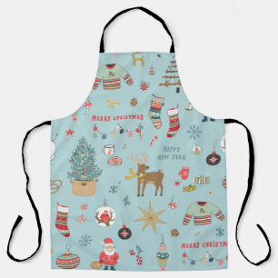 Christmas background, seamless wrapping paper patt apron