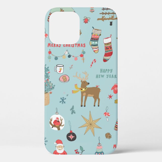 Christmas background, seamless wrapping paper patt Case-Mate iPhone case (Back)