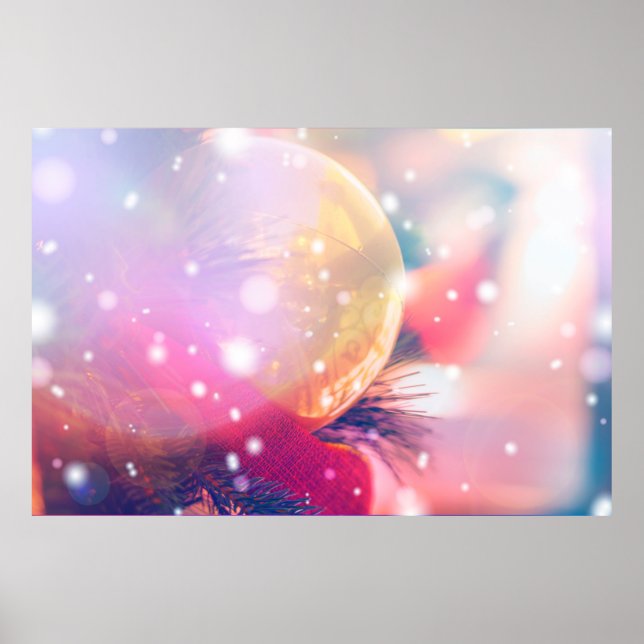 Christmas background with bokeh lightabstract, bac poster (Front)