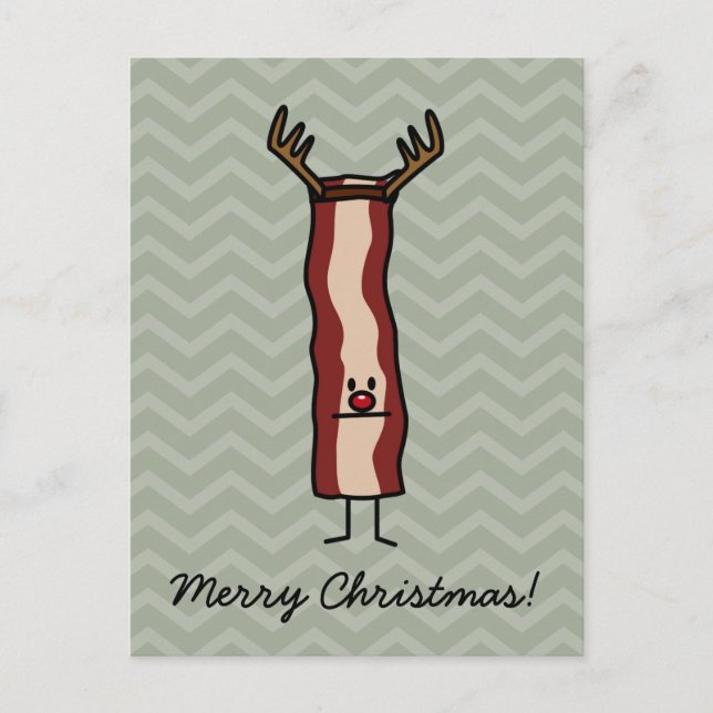 Christmas Bacon reindeer strip holiday red nose (Front)