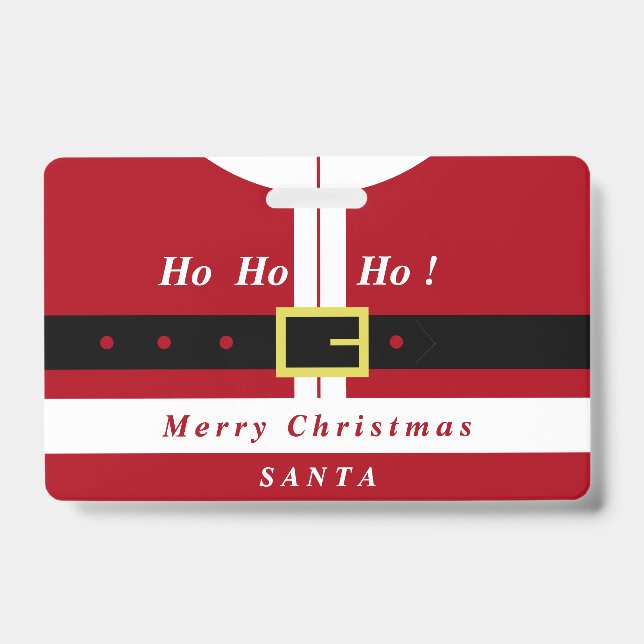 Christmas Badge Santa Claus Gift Custom Your Name ID Badge (Front)