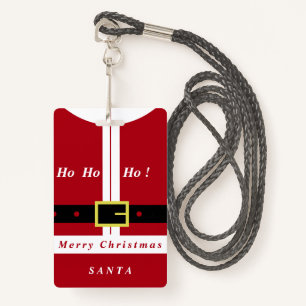 Christmas Badge Your Name Santa Claus Gift ID Badge