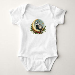 Christmas Badger Baby Bodysuit