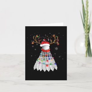 Christmas Badminton Ball Santa Hat Cute Xmas Pajam Card