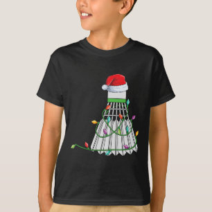 Christmas Badminton Gift Santa Hat Wrapped In Holi T-Shirt