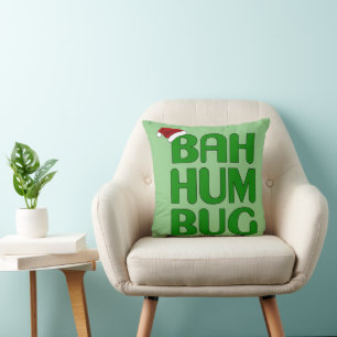 Christmas Bah Humbug Shirt Art-Xmas Humbug Santa Cushion