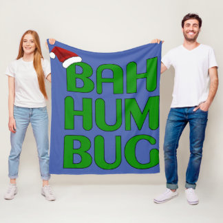 Christmas Bah Humbug Shirt Art-Xmas Humbug Santa Fleece Blanket