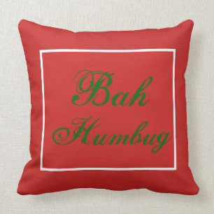 Christmas Bah Humbug Throw Pillow