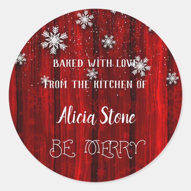 Christmas Baked With Love Classic Round Sticker (Front)