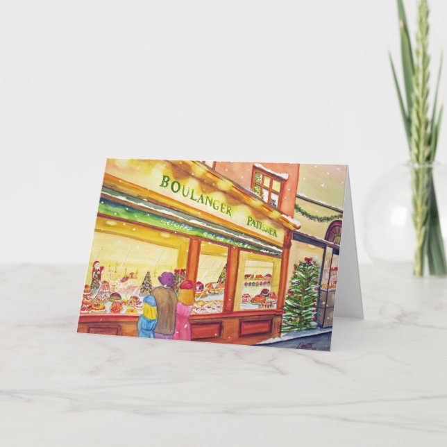 Christmas Bakery in Paris Holiday Card (Front)