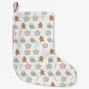 Christmas Bakery Treats Pattern Small Christmas Stocking