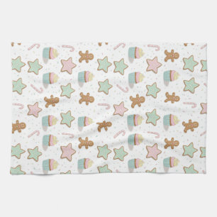 Christmas Bakery Treats Pattern Tea Towel