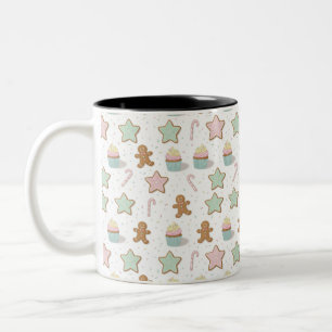 Christmas Bakery Treats Pattern Two-Tone Coffee Mug